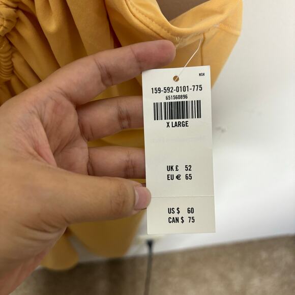 NWT Abercrombie & Fitch Yellow Fitted Mini Dress Women's Size XL - Picture 3 of 9
